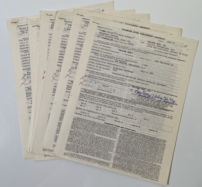 Lot 406 - 1986 WELCOME HOME CONCERT - MUSICIAN SIGNED CONTRACTS, MANY SIGNED TWICE - RICHIE HAVENS / STEPHEN STILLS ETC.