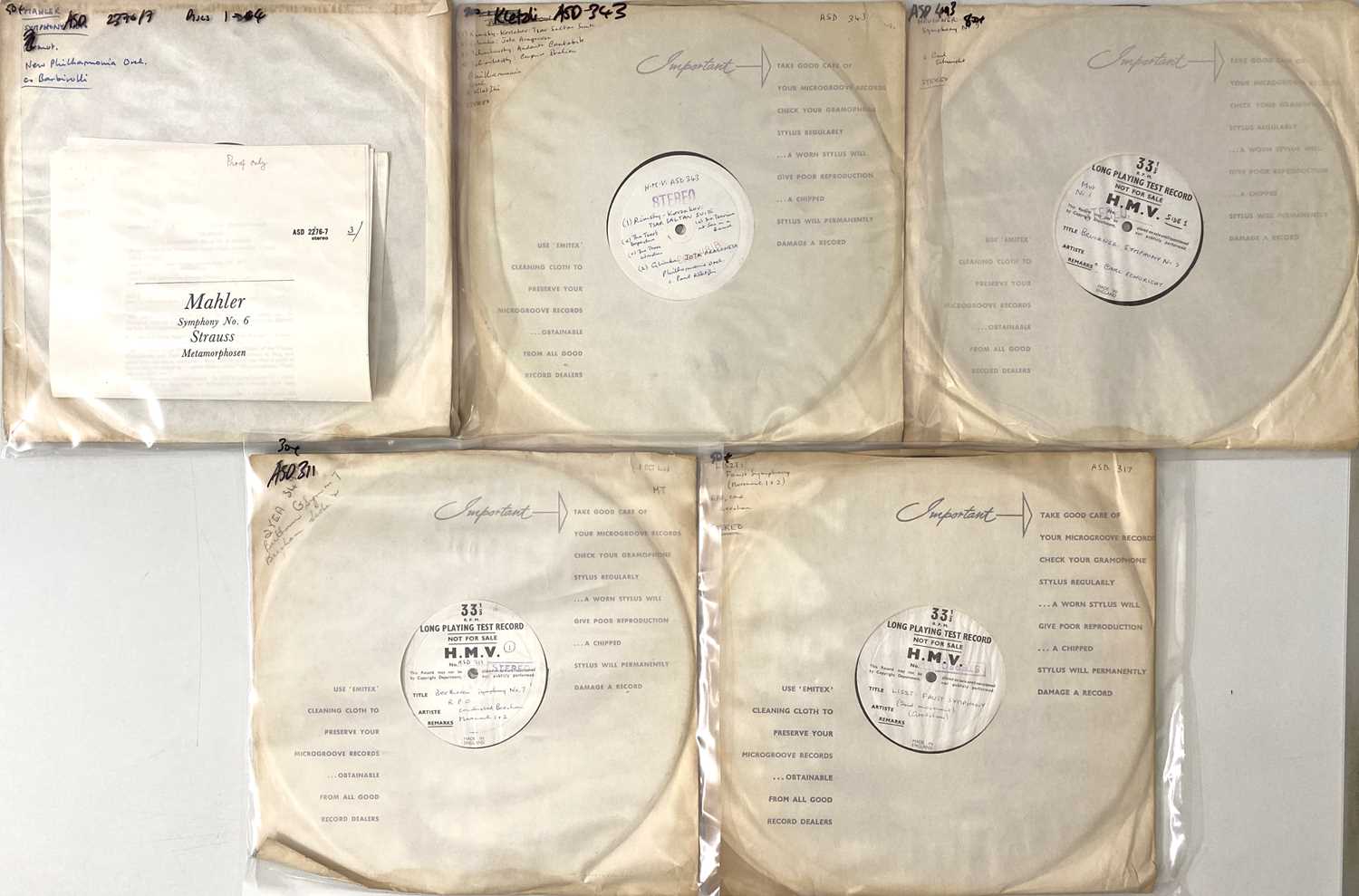 Lot 39 - RARE 60'S UK WHITE LABEL CLASSICAL - HMV/ASD LP'S