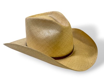 Lot 525 - ELVIS PRESLEY - OWNED AND WORN HAND-INITIALLED COWBOY HAT.