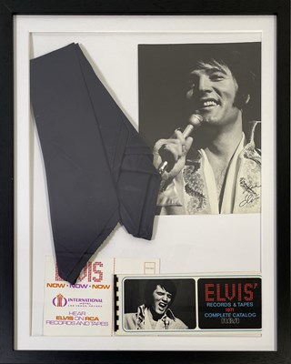 Lot 527 - ELVIS PRESLEY - ORIGINAL CONCERT SILK SCARF DISPLAY.