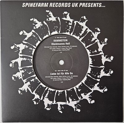 Lot 66 - RAMMSTEIN - WAIDMANNS HEIL 7" (2011 LIMITED EDITION - SPINE768392)