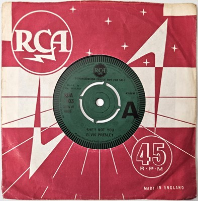 Lot 72 - ELVIS PRESLEY - SHE'S NOT YOU 7" (ORIGINAL UK PROMO COPY - RCA 1303)