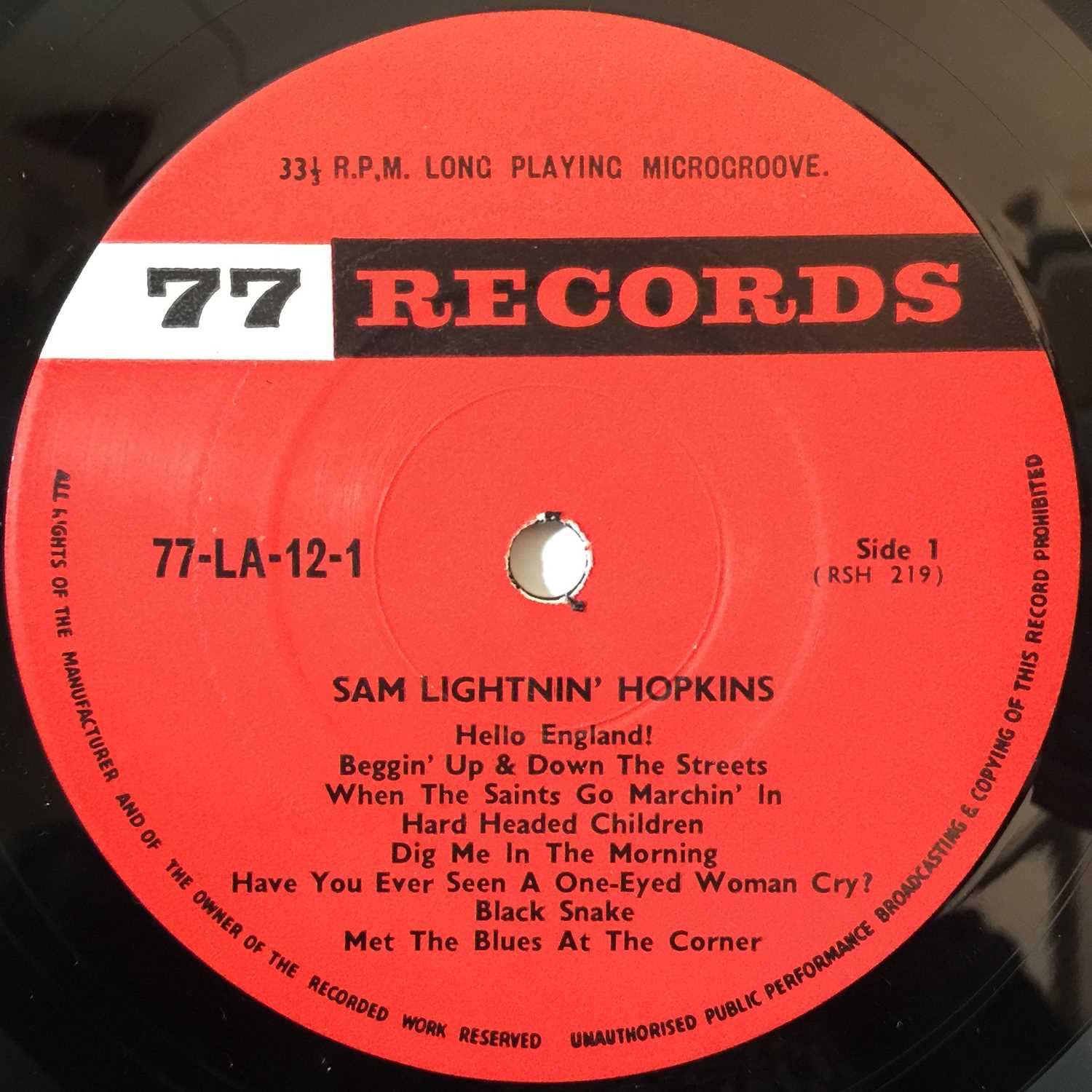 Lot 258 - SAM LIGHTNIN' HOPKINS - THE ROOSTER CROWED