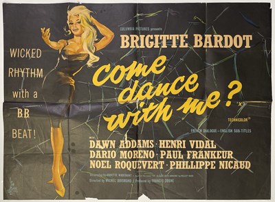 Lot 231 - BRIGITTE BARDOT - 'COME DANCE WITH ME' (1959) - ORIGINAL UK QUAD POSTER.
