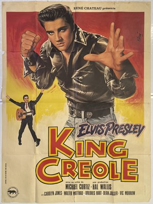 Lot 362 - ELVIS PRESLEY - FRENCH GRANDE POSTER FOR 'KING CREOLE' (1978).
