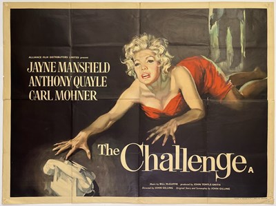 Lot 235 - JAYNE MANSFIELD - THE CHALLENGE (1960) - ORIGINAL UK QUAD POSTER.