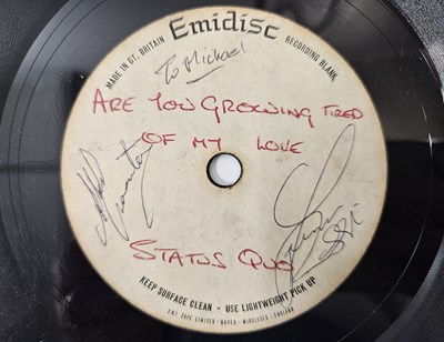 Lot 79 - STATUS QUO - ARE YOU GROWING TIRED OF MY LOVE 7" (ORIGINAL EMIDISC RECORDING - ALAN LANCASTER/FRANCIS ROSSI SIGNED))