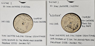 Lot 80 - ALAN LANCASTER / JOHN COGHLAN - FLUGEL IN CARNABY STREET / ALBUFERIA - ORIGINAL SIGNED 7" EMIDISC RECORDINGS