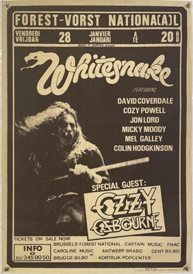 Lot 242 - WHITESNAKE / OZZY OSBOURNE - 1983 BELGIAN POSTER.