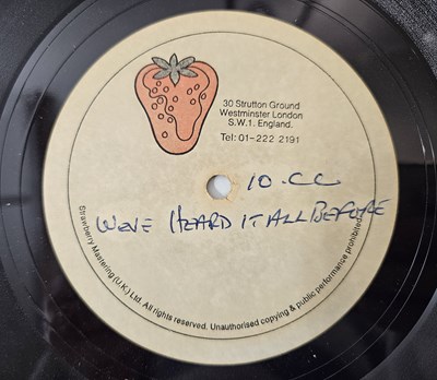 Lot 91 - 10CC - WE'VE HEARD IT ALL BEFORE 7" (ORIGINAL STRAWBERRY STUDIOS ACETATE RECORDING)