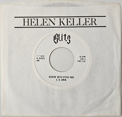 Lot 99 - HELEN KELLER - SURFIN' WITH STEVE AND E. D. AMIN 7" (ORIGINAL US COPY - BLITZ KM 2369)
