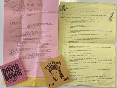 Lot 494 - DAVID BOWIE FAN CLUB MEMORABILIA / CONCERT TICKETS AND PROGRAMMES.