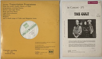 Lot 202 - BBC TRANSCRIPTION DISC - THE CULT IN CONCERT-375 LP (CN4709/S)