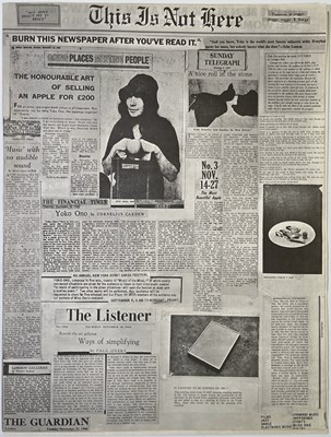 Lot 713 - BEATLES INTEREST - YOKO ONO - ORIGINAL SYRACUSE EXHIBITION SUPPLEMENT.