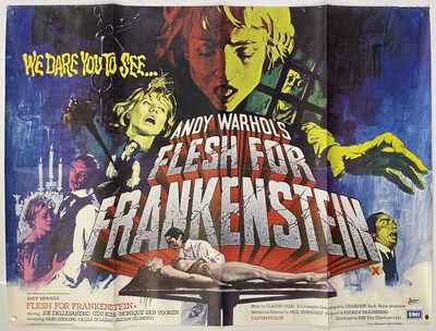 Lot 257 - ANDY WARHOL'S 'FLESH FOR FRANKENSTEIN' (1973)- ORIGINAL UK QUAD POSTER.