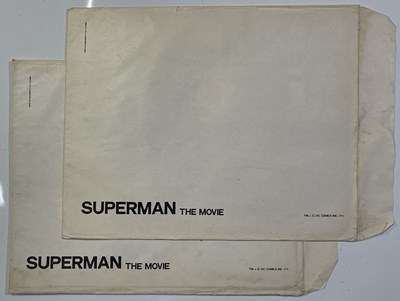 Lot 267 - SUPERMAN - THE MOVIE (1978) - TWO SETS OF LARGE FORMAT ITALIAN PRINTED GLOSSY POSTER CARDS.