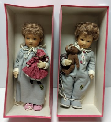 Lot 30 - R. JOHN WRIGHT BABES IN TOYLAND ROSEMARY AND TIMOTHY LIMITED EDITION FELT DOLLS
