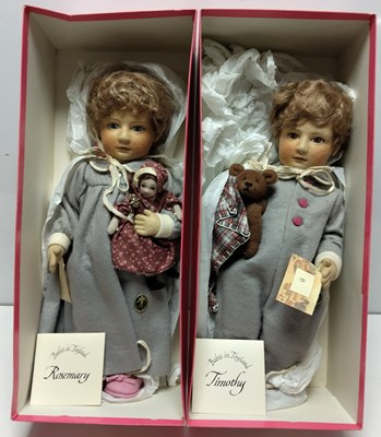 Lot 31 - R. JOHN WRIGHT BABES IN TOYLAND ROSEMARY AND TIMOTHY LIMITED EDITION FELT DOLLS