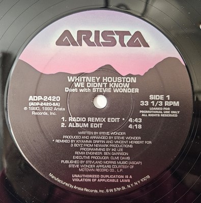 Lot 235 - WHITNEY HOUSTON - WE DIDN'T KNOW 12" (ADP-2420)
