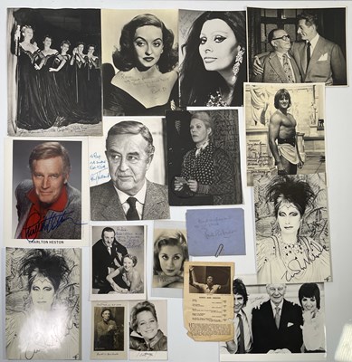 Lot 199 - FILM STAR AUTOGRAPHS INC CHARLTON HESTON/SOPHIA LOREN/BETTE DAVIS.