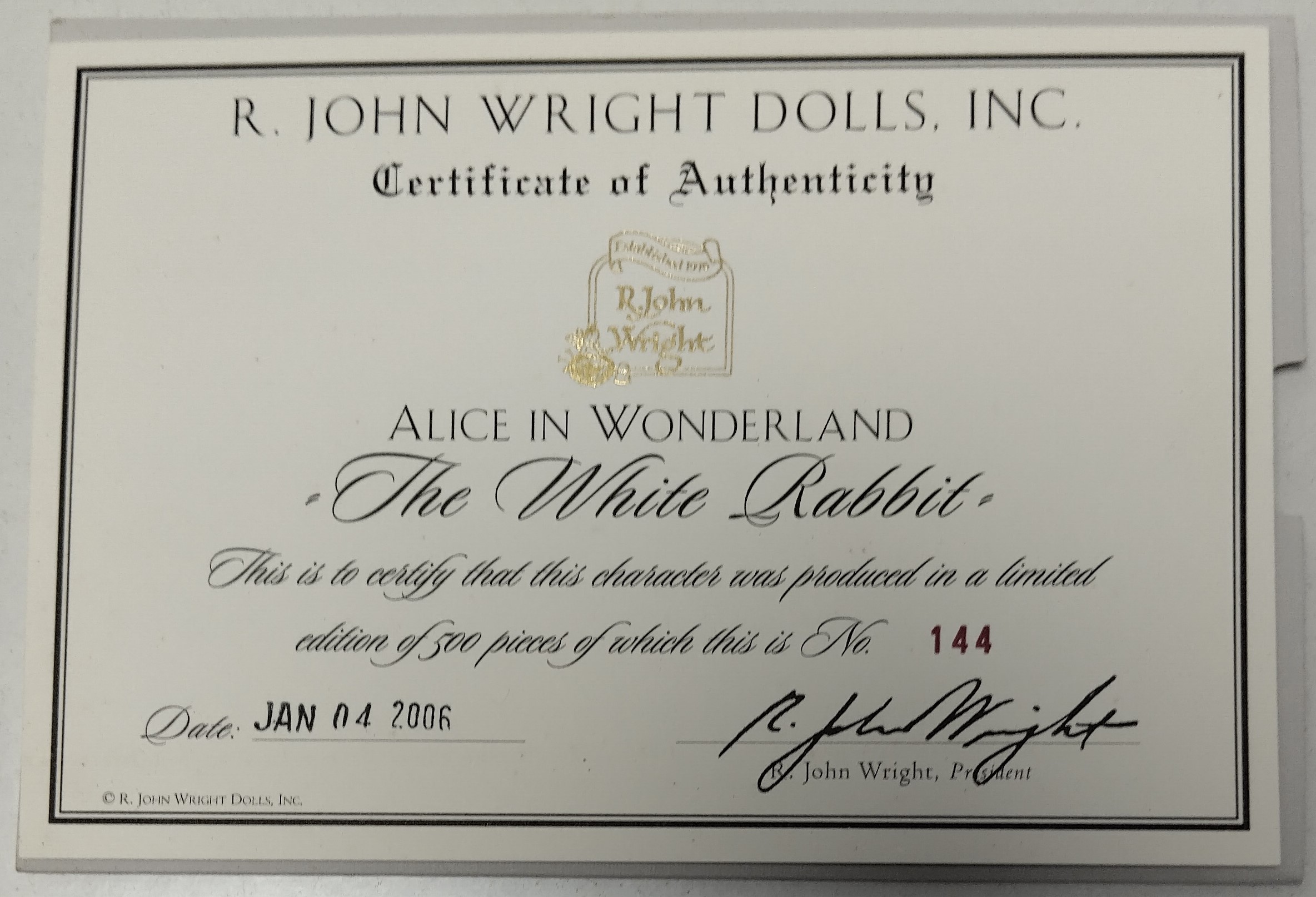 Lot 54 - R. JOHN WRIGHT ALICE IN WONDERLAND WHITE