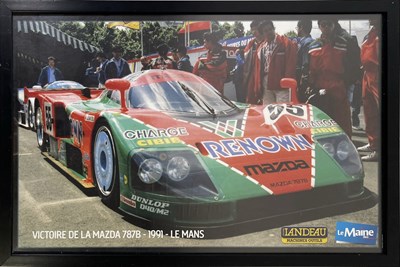 Lot 168 - MOTORSPORT - VINTAGE LE MANS ADVERTISING POSTER.