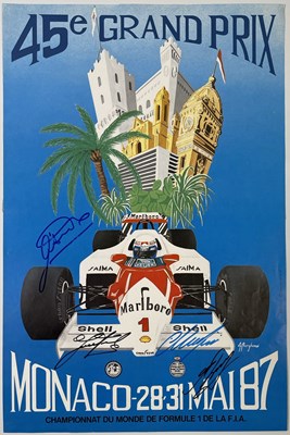 Lot 173 - MOTORSPORT - DRIVER SIGNED 1987 MONACO GRAND PRIX POSTER.