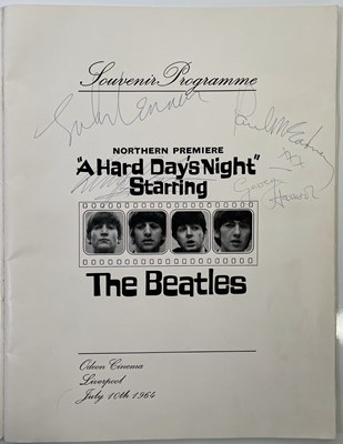 Lot 714 - THE BEATLES - A FULLY SIGNED LIVERPOOL PREMIERE PROGRAMME FOR 'A HARD DAY'S NIGHT'.