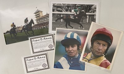 Lot 420 - SPORTING MEMORABILIA - HORSERACING - JOCKEY SIGNED PHOTOS INC WALTER SWINBURN.