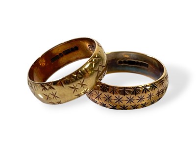 Lot 6 - PAIR OF 9CT GOLD WEDDING RINGS.