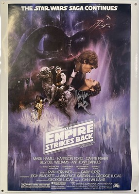 Lot 200 - STAR WARS - CARRIE FISHER SIGNED POSTER.