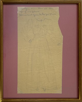 Lot 413 - MARILYN MONROE - PENCIL DRAWING DONE AT AGE 12.