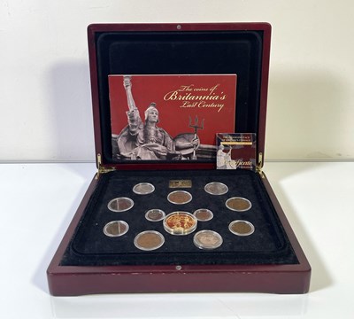 Lot 16 - COINS OF BRITANNIA'S LAST CENTURY SET INC 1OZ SILVER BRITANNIA