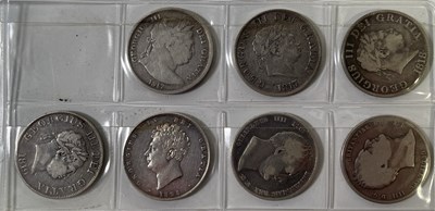 Lot 20 - GEORGIAN SILVER HALF CROWNS X 7