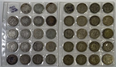 Lot 22 - SILVER HALF CROWNS - 1889 TO 1928