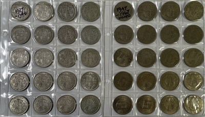 Lot 23 - HALF CROWNS - 1927 TO 1967 - DATE RUN