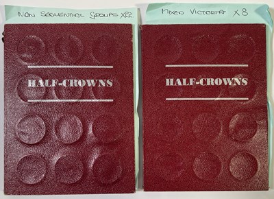 Lot 24 - MIXED HALF CROWNS IN FOLDERS INC VICTORIA & EDWARD VII SILVER