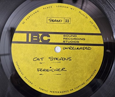 Lot 350 - CAT STEVENS - FOREIGNER LP (ORIGINAL IBC STUDIOS ACETATE RECORDING)