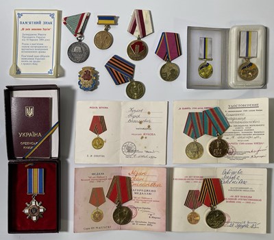Lot 34 - UKRANIAN WAR MEDALS WITH CERTIFICATES