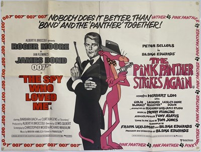 Lot 222 - JAMES BOND - QUAD POSTER FOR 'SPY WHO LOVED ME' (1977) DOUBLE BILL WITH PINK PANTHER.