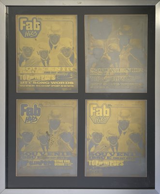 Lot 401B - THE BEATLES - FRAMED PRINTING PLATES FOR FAB 208 MAGAZINE COVER.
