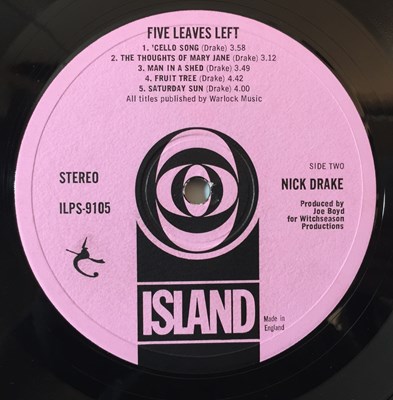 Lot 1152 - NICK DRAKE - FIVE LEAVES LEFT LP (ORIGINAL UK ORLAKE PRESSING - ILPS 9105)