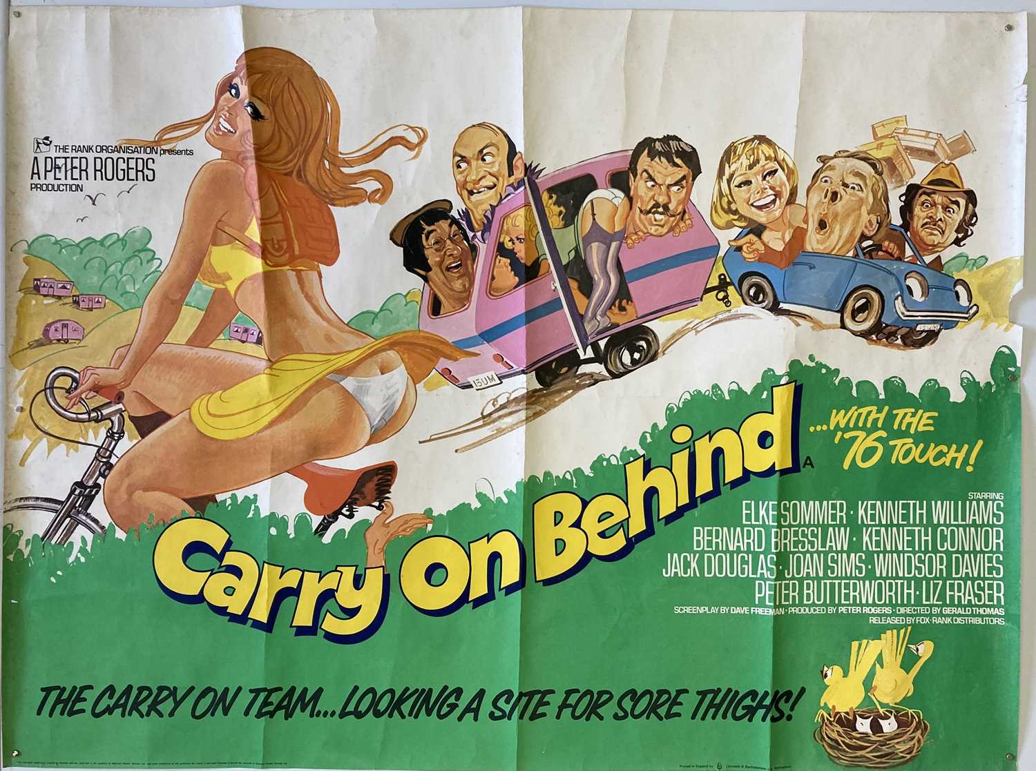 Lot 144 - CARRY ON BEHIND ORIGINAL FILM POSTER.