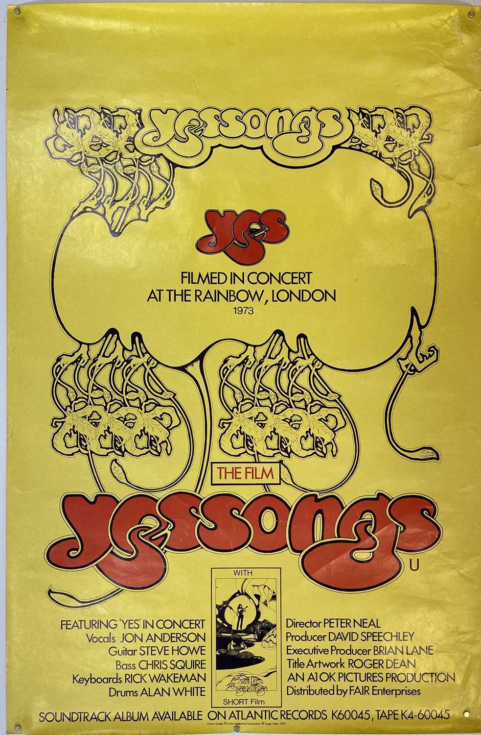 Lot 154 - YES SONGS ORIGINAL POSTER.