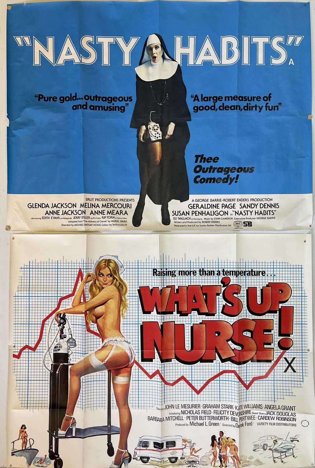 Lot 158 - WHAT'S UP NURSE / NASTY HABITS FILM POSTERS.