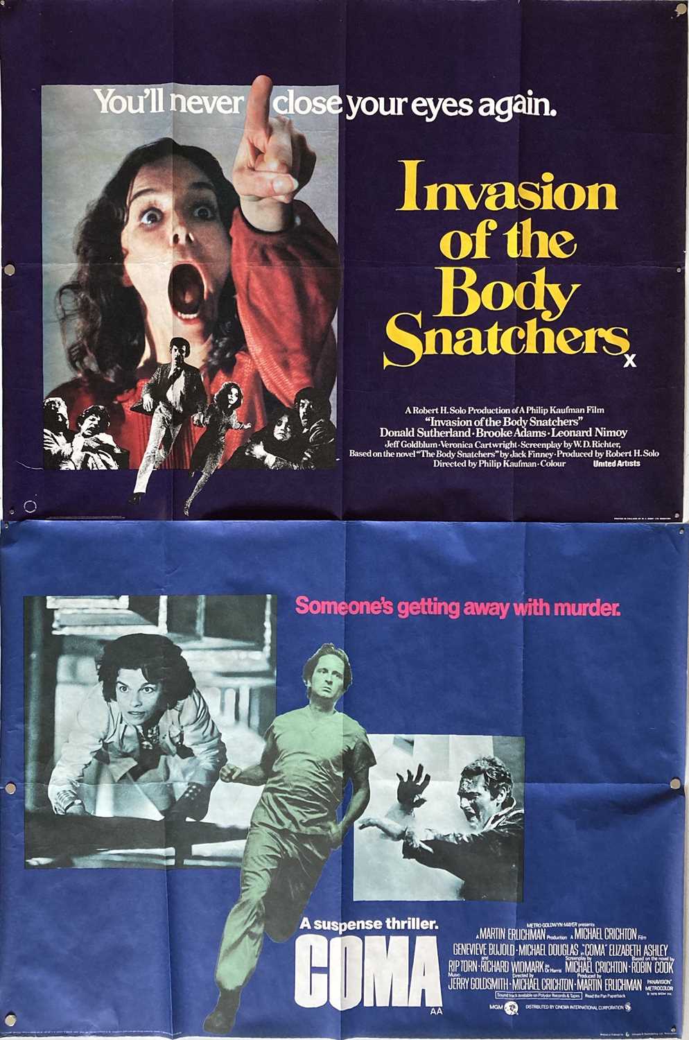 Lot 168 - UK QUAD POSTERS - INVASION OF THE BODY SNATCHERS AND MORE.