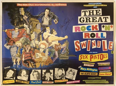 Lot 398 - SEX PISTOLS GREAT ROCK AND ROLL SWINDLE SIGNED POSTER