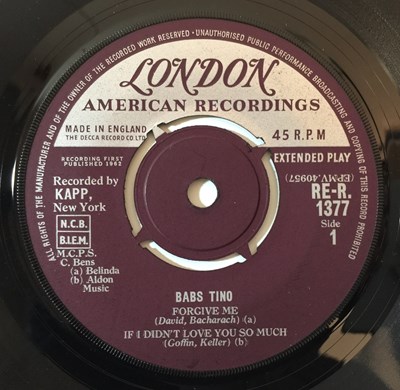 Lot 608 - BABS TINO/THE MIRACLES - LONDON RECORDS EP RARITIES