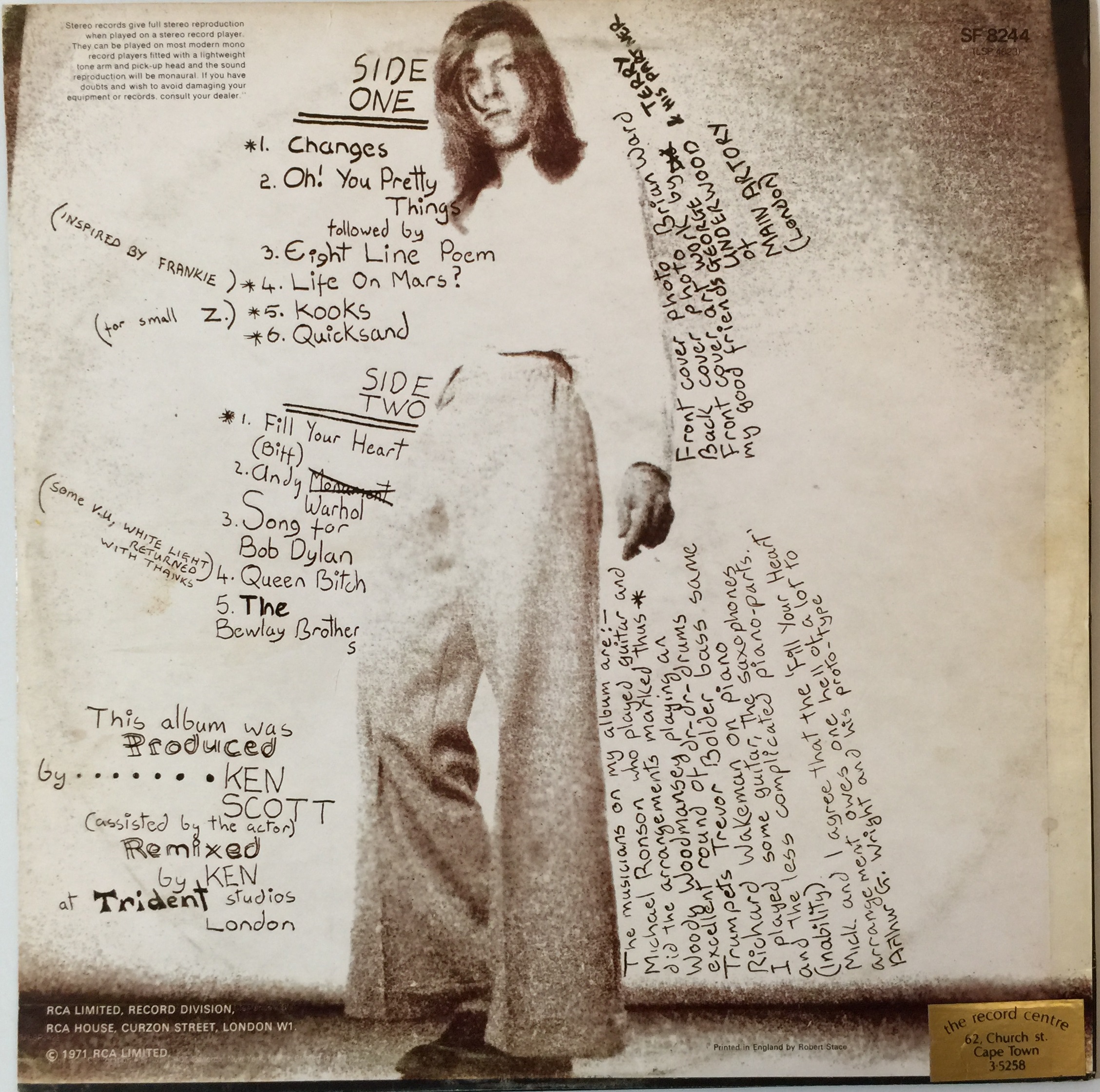 Lot 614 - DAVID BOWIE - HUNKY DORY LP (ORIGINAL UK