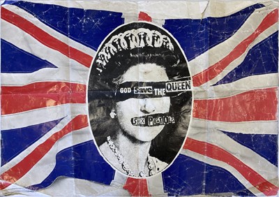 Lot 546 - SEX PISTOLS ORIGINAL JAMIE REID DESIGNED GOD SAVE THE QUEEN POSTER.